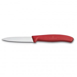 Victorinox 6.7631 3-1/4 Inch Blade Small Wavy Edge Paring Knife Red Polypropylene Handle