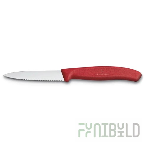 Victorinox 6.7631 3-1/4 Inch Blade Small Wavy Edge Paring Knife Red Polypropylene Handle