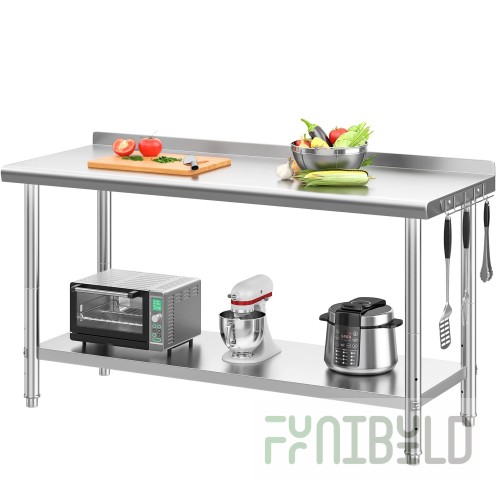 Tecnoeka EKTAS 464STK 32 Inch Stainless Steel Table With Supports For 6 Trays