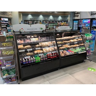 Hussmann DZC-SS-075D 75 Inch Black Ambient Open Front Bakery Display Case