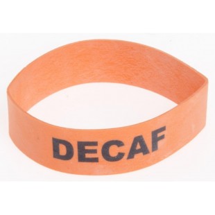 Service Ideas FBDECAF 3.5 Inch Diameter Flavorband Label Decaf with Non-toxic Rubber
