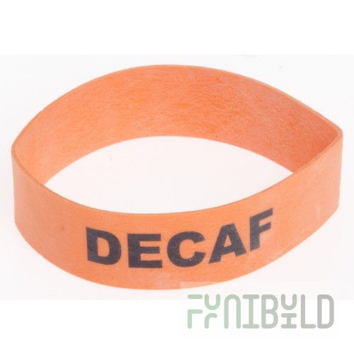 Service Ideas FBDECAF 3.5 Inch Diameter Flavorband Label Decaf with Non-toxic Rubber