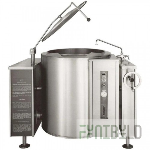 Crown Steam 2PHC-60F 60 Gallon Kettle Hinged Cover Two Piece Stainless Steel