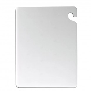 Carlisle CB121812WH 18 Inch White Cutting Board Dishwasher Safe Co-Polymer with Food Safety Hook
