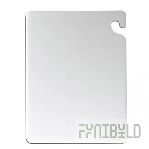 Carlisle CB121812WH 18 Inch White Cutting Board Dishwasher Safe Co-Polymer with Food Safety Hook