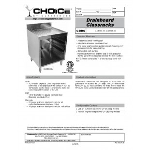 Glastender C-DBG3-18 18 Inch CHOICE Glass Rack Storage Unit with Drainboard Top