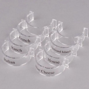 GET CLIPS-PLAIN-PC-CL Salad Dressing Label Clips for SDB Dressing Bottles - 8/Pack