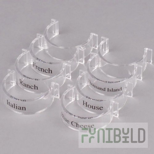 GET CLIPS-PLAIN-PC-CL Salad Dressing Label Clips for SDB Dressing Bottles - 8/Pack