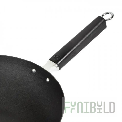 Winco J22-0030 12 Inch Stir Fry Pan with Phenolic Handle Carbon Steel Nonstick