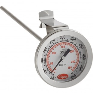 Cooper Atkins 2238-14-3 2 Inch Dial Pocket Thermometer Stainless Steel With Vessel Clip