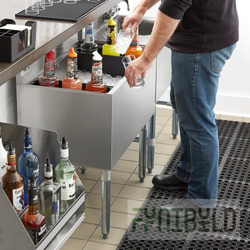 Optional 2 Packs Stainless Steel Underbar Bottle Well Holds (3) Bottle for Royal Series, Krowne KR-421