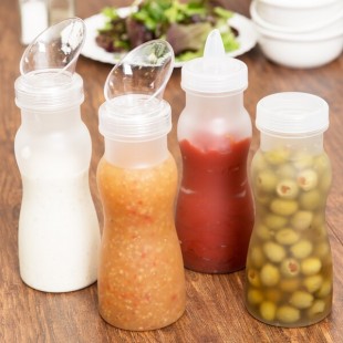 GET SDB-16-PC-B 16 oz. Frosted Polycarbonate Salad Dressing / Juice Bottle