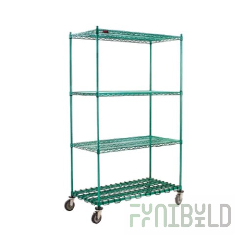 Eagle DS4-CP74-2448E 48 Inch Mobile Shelving Unit 4-tier with Dunnage Shelf