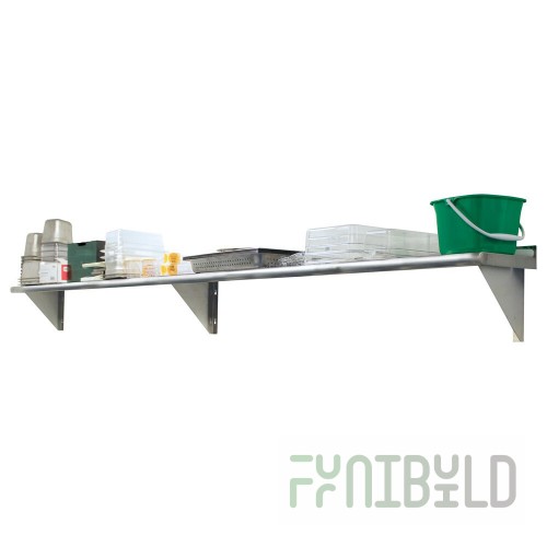 Advance Tabco WS-15-48-X 48 Inch Wall-Mounted Shelf Stainless Steel Bullnose Edge
