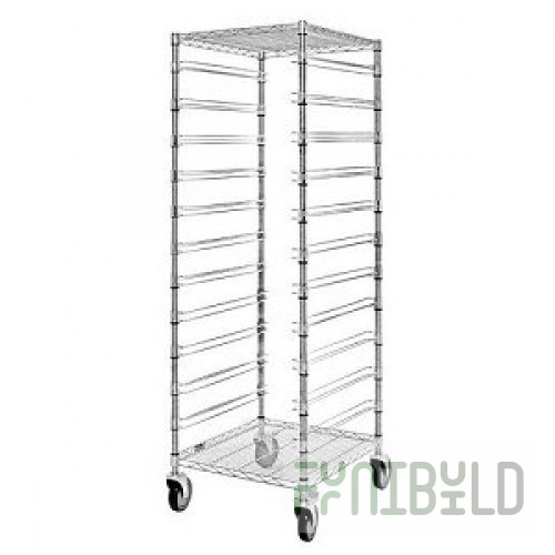 Quantum BC212469M11CO 21 Inch Bin Cart Mobile Conductive with 2 Shelves and 11 Slides