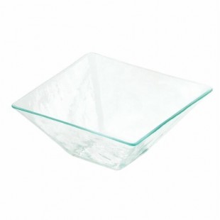 Cal-Mil GL250-43 7 Inch Square Acrylic Bowl Textured Green Display Decor