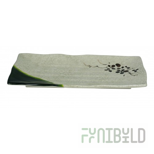 Yanco HO-2412 11 Inch Rectangular Dish Melamine with Rippled Edge Pack 3 Dozen