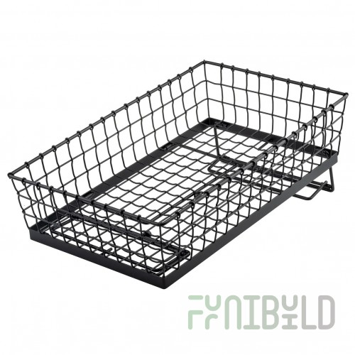 Tablecraft GMT21125 13 Inch Metal Transformer Basket with Adjustable Height Black Powder Coated