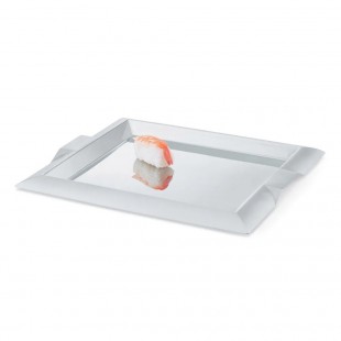 Vollrath 82092 Square Stainless Steel Serving Tray with Handles - 18 1/2