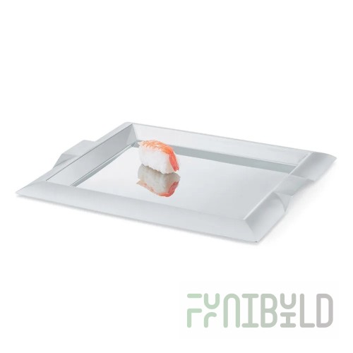 Vollrath 82092 Square Stainless Steel Serving Tray with Handles - 18 1/2