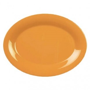 Thunder Group CR209YW 9-1/2 Inch Break-Resistant Oval Platter Melamine Yellow