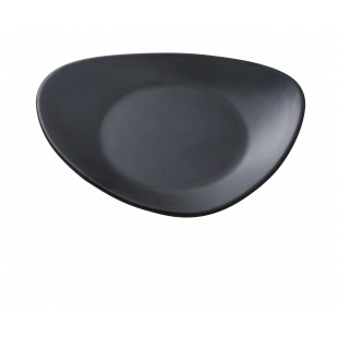 Yanco MO-108BK 8 Inch Triangular Plate Matte Black Melamine Dishwasher Safe