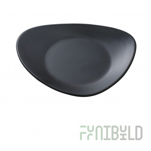 Yanco MO-108BK 8 Inch Triangular Plate Matte Black Melamine Dishwasher Safe
