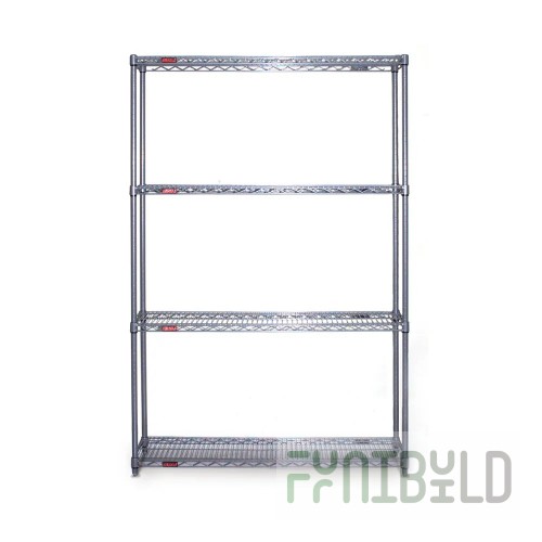Eagle A4-63-1836V 36 Inch Add-On Shelving Unit 4 Tier Wire Shelves Epoxy Gray