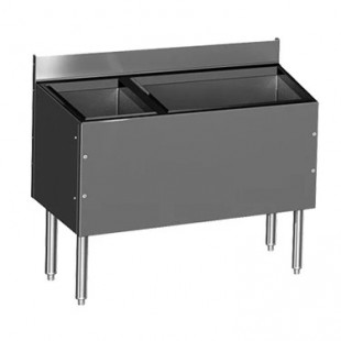 Glastender CBA-48L-CP10-ED 48 Inch Extra Deep Underbar Ice Bin with Bottle Well Storage