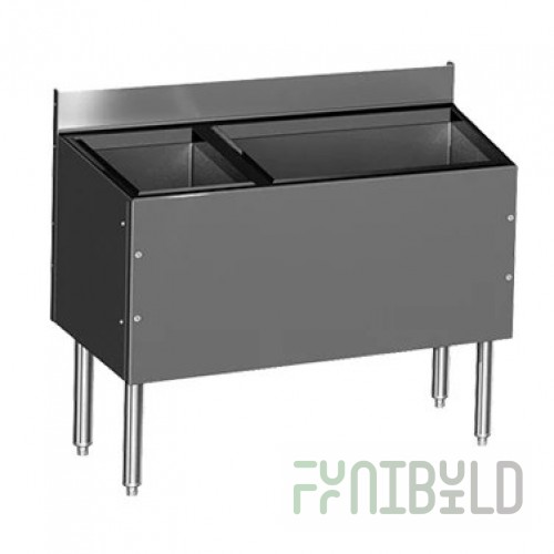 Glastender CBA-48L-CP10-ED 48 Inch Extra Deep Underbar Ice Bin with Bottle Well Storage