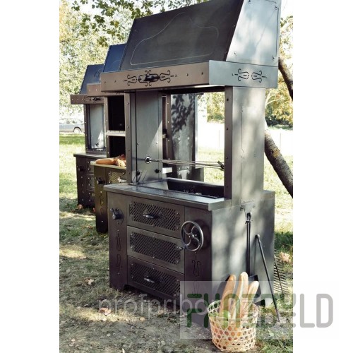 Charcoal grill UMM/1/11307 (for a closed veranda) (1178x730x1870mm, 39 kW)