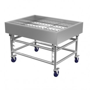 Winholt SSMIT-3648MLC 36 Inch Mobile Merchandiser Stainless Steel with Locking Casters