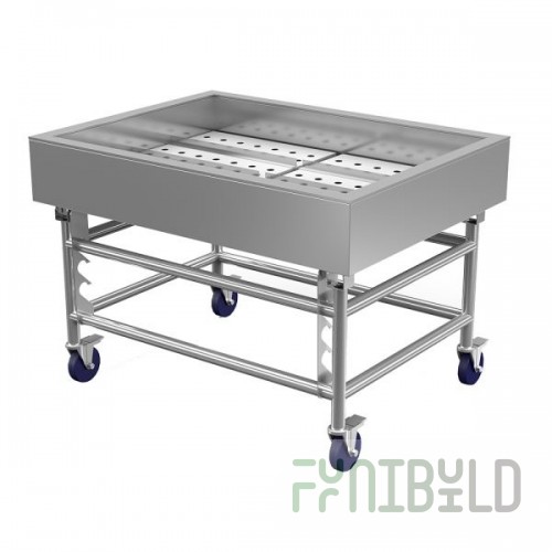 Winholt SSMIT-3648MLC 36 Inch Mobile Merchandiser Stainless Steel with Locking Casters