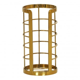 Cal-Mil Brooklyn Antique Brass Finish Round 1-Compartment Countertop Cup / Lid Organizer 22605-130