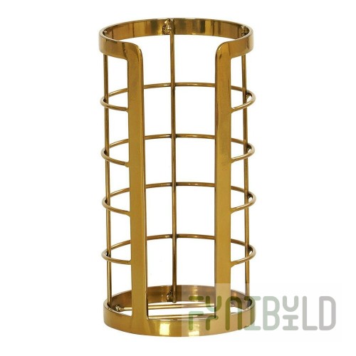 Cal-Mil Brooklyn Antique Brass Finish Round 1-Compartment Countertop Cup / Lid Organizer 22605-130