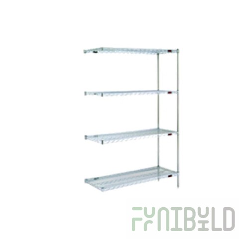 Eagle A4-74-2448S 48 Inch Add-On Shelving Unit 4 Tier Stainless Steel Finish