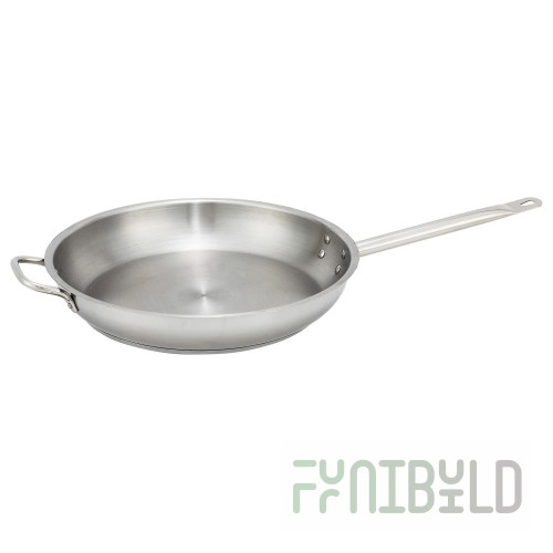 Stanton Trading SSFP14 14-1/4 Inch Induction Ready Fry Pan Riveted Handle Stainless Steel