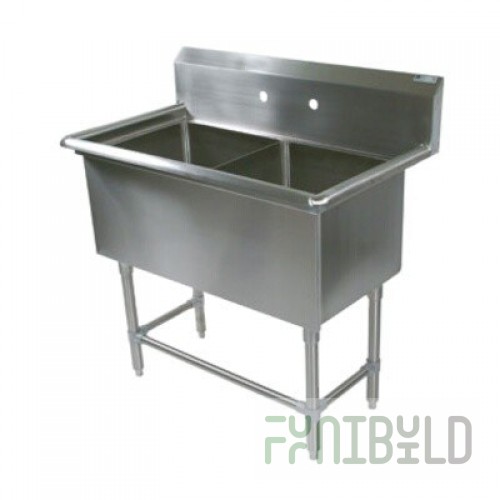 John Boos 2PB3024-1D30L 94 Inch Pro-Bowl Sink Two Compartment with Left Drainboard