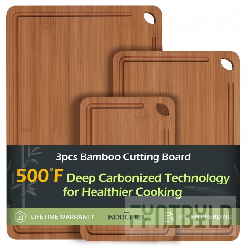 BauscherHepp 18.8686.9990 10-1/4 Inch Cutting Board with Ridge Bamboo