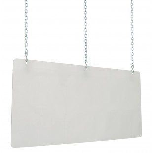 Eagle BGCM-2436 36 Inch Breath Shield Ceiling Mount Plexiglass Panel with Chains and Hooks Eagle BGCM-2436 36 Inch Breath Shield Ceiling Mount Plexiglass Panel with Chains and Hooks