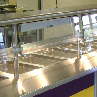 Advance Tabco NSGC-12-96 96 Inch Sleek Shield Food Shield Cafeteria Style with Adjustable Front Glass