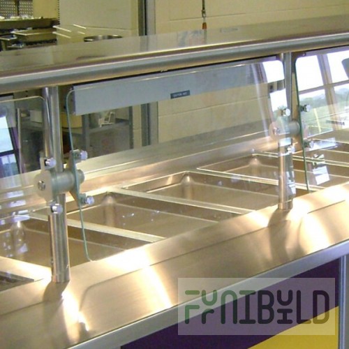 Advance Tabco NSGC-12-96 96 Inch Sleek Shield Food Shield Cafeteria Style with Adjustable Front Glass