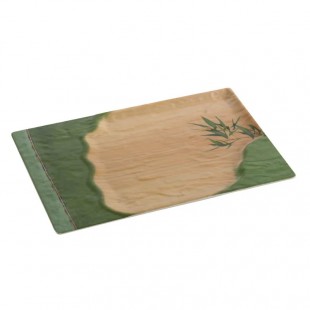 Yanco BA-314 14 Inch Bamboo Style Display Plate Melamine Rectangular