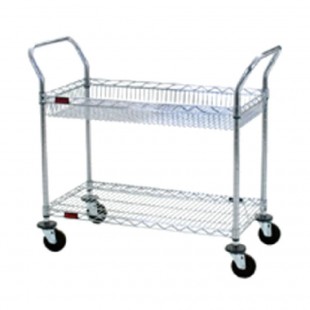 Eagle WBC1836C-1B1W 40 Inch Wire Utility Cart with 4 Inch Swivel Casters