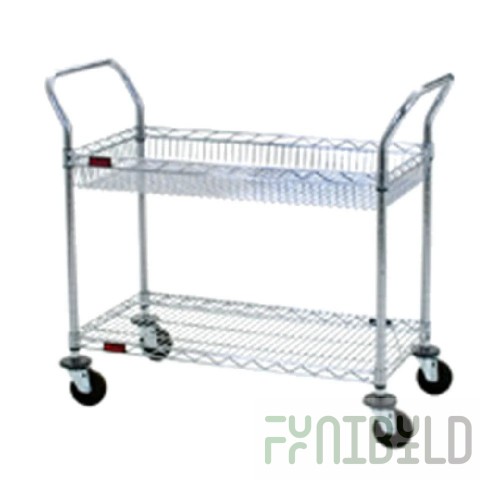 Eagle WBC1836C-1B1W 40 Inch Wire Utility Cart with 4 Inch Swivel Casters