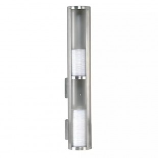 Dispense Rite TLD-2-2 25-1/2 Inch Lid Dispenser Wall Mount Stainless Steel with 2 Sections