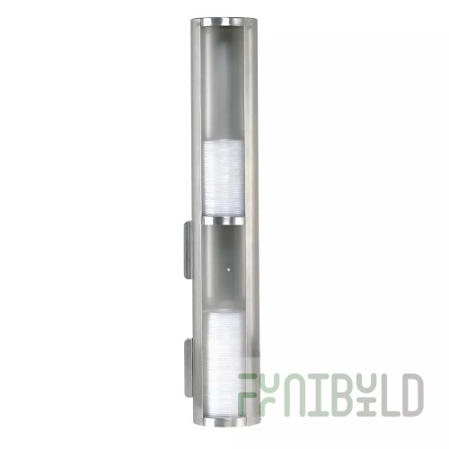 Dispense Rite TLD-2-2 25-1/2 Inch Lid Dispenser Wall Mount Stainless Steel with 2 Sections