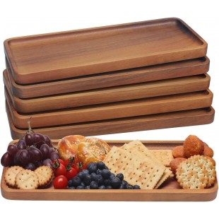 Town 34223/DZ 8 Inch Bamboo Serving Plate Tray Set with 10 and 12 Inch Diameters