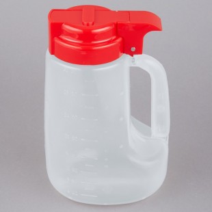 TableCraft PP32R Option 32 oz. Dispenser Jar with Red Top