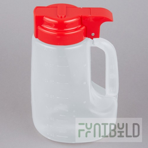 TableCraft PP32R Option 32 oz. Dispenser Jar with Red Top